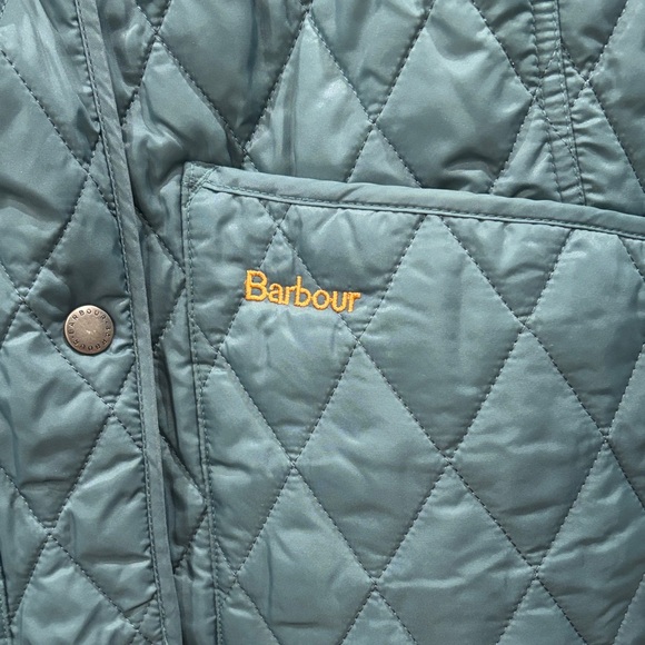 EUC Barbour Women's Quilted Utility Jacket - Teal and Dark Brown - Picture 2 of 5
